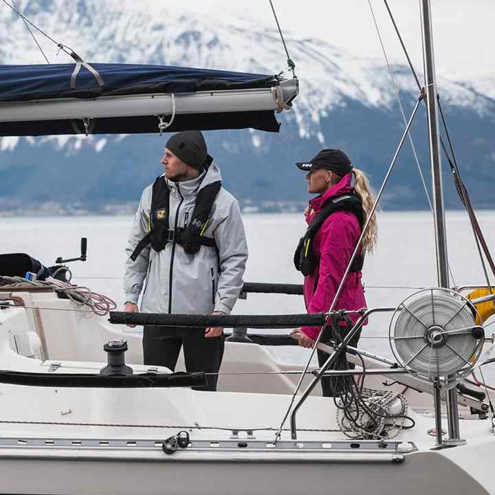 Two Sailors on a boat in Helly Hansen gear