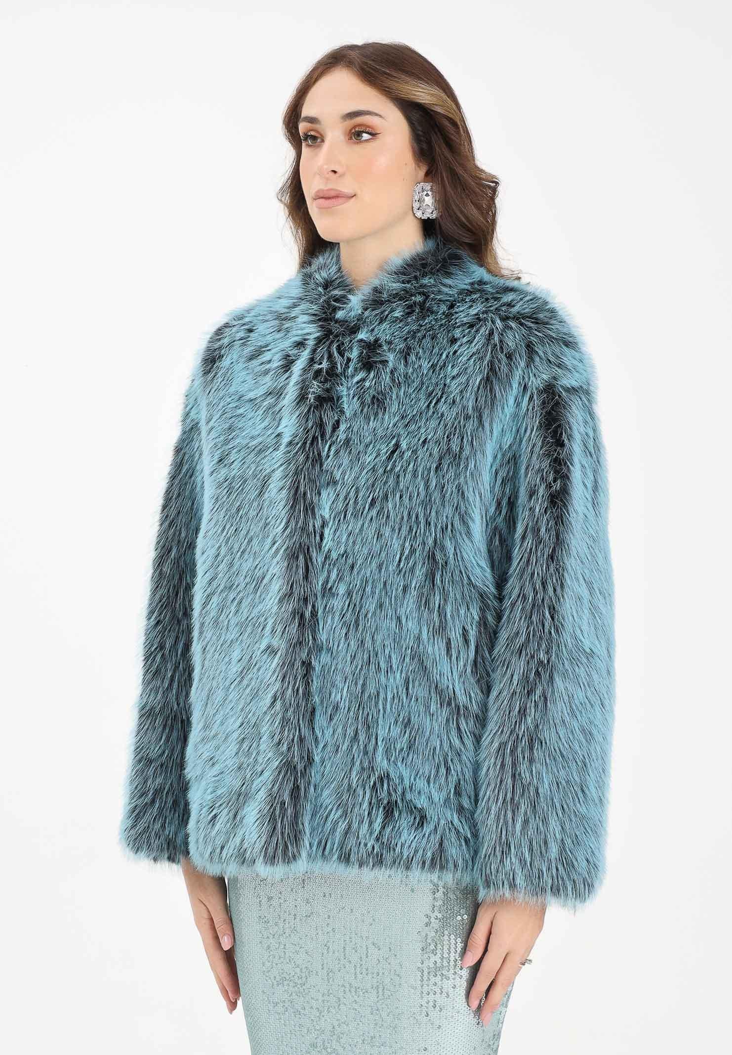 Image of PATRIZIA PEPE Pelliccia verde acqua da donna