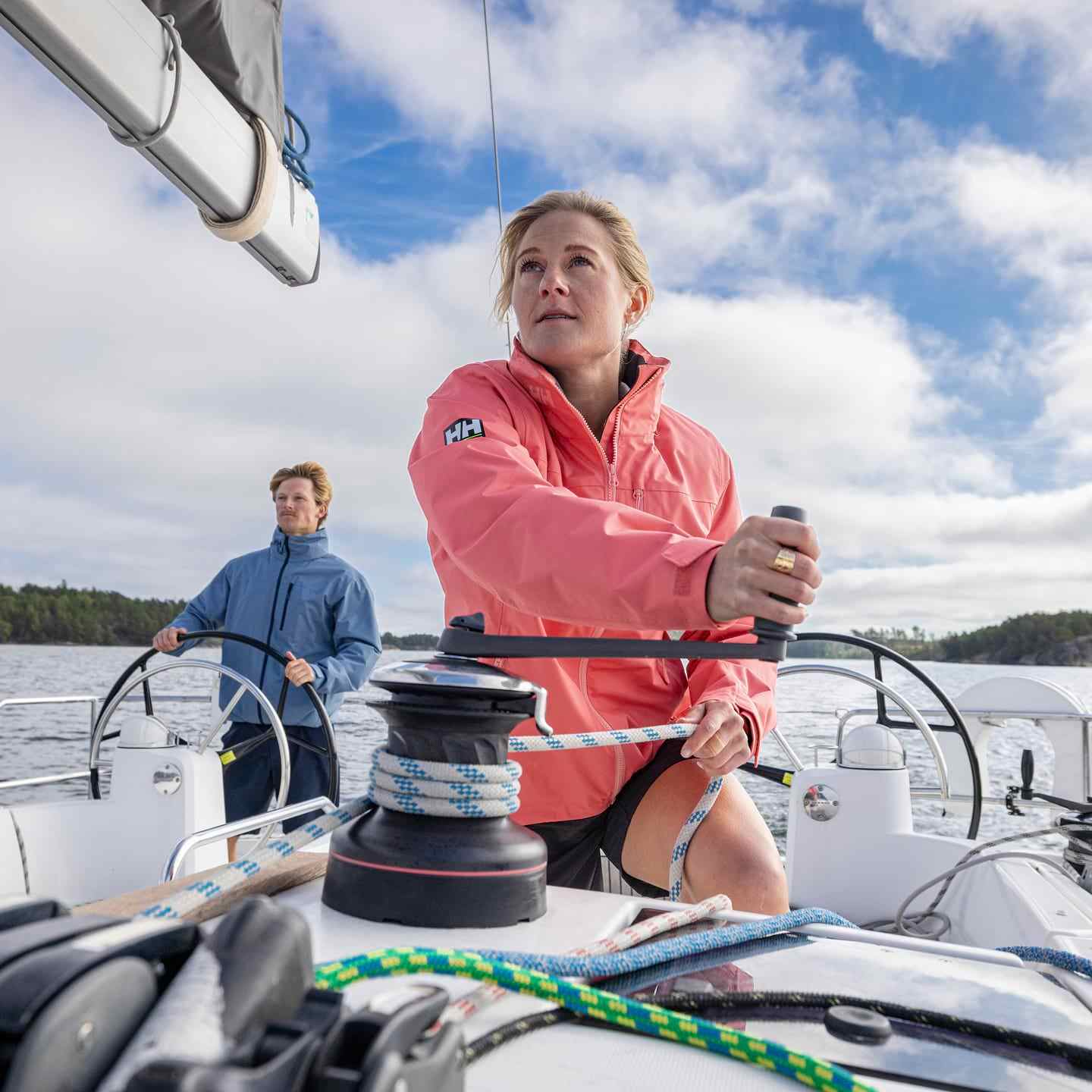 Female sailor in Helly Hansen gear