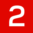 Il numero 2 in bianco su sfondo rosso.
