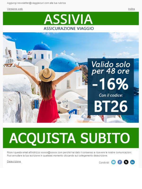 - 16% su tutte le nostre polizze!