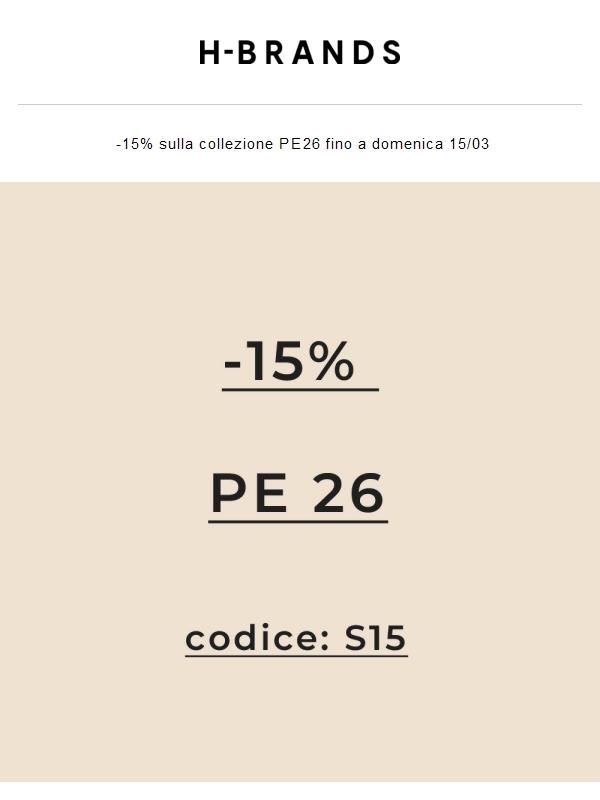 -15% sulla PE26 | codice S15 ⏰