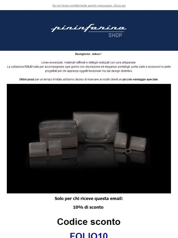 FOLIO - Collezione in pelle firmata Pininfarina – Solo per pochi giorni