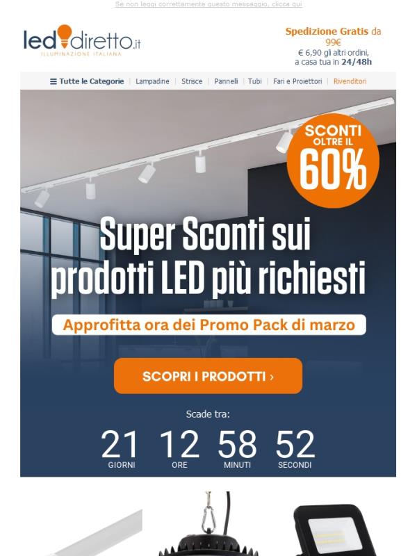 📦 Promo Pack LED: più acquisti, più risparmi