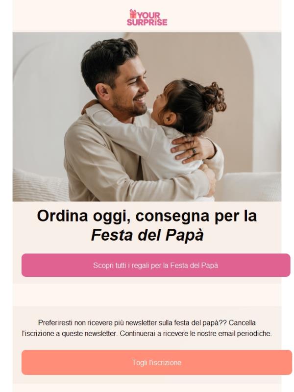 Ordina oggi stesso il tuo regalo per la Festa del Papà 💙
