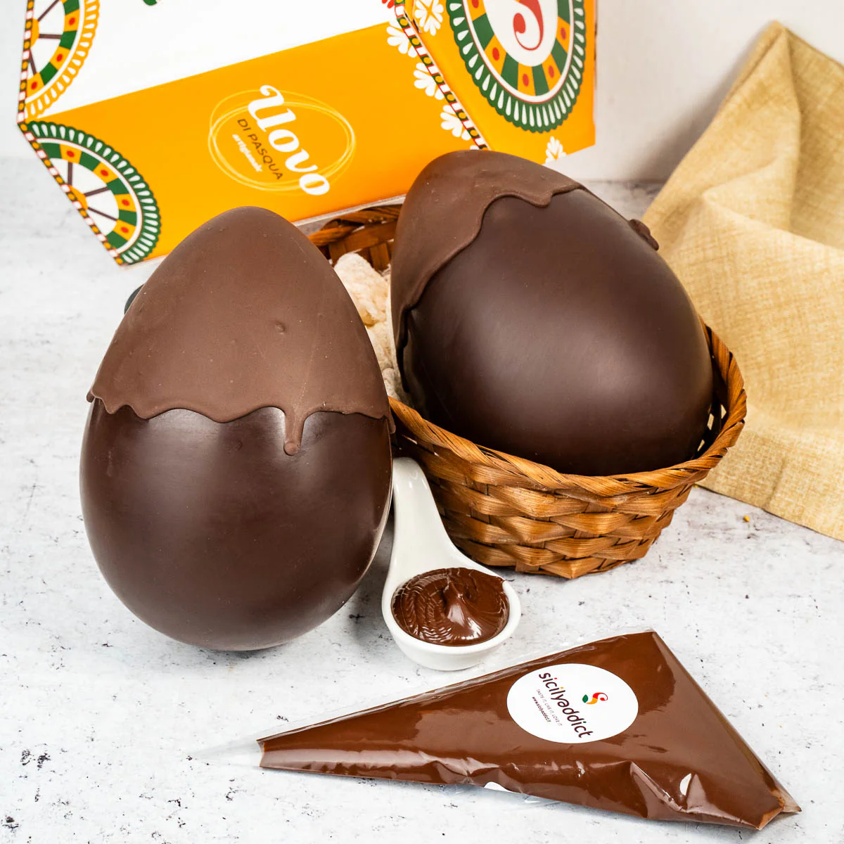 Image of Uovo di Pasqua artigianale al cioccolato fondente Ciokodark 350g