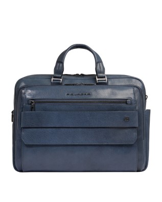 Image of Piquadro - Cartella in pelle con due manici porta pc 14'' un comparto