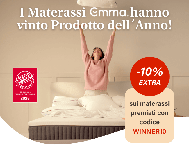 I Materassi Emma hanno vinto Prodotto dell'Anno! -10% EXTRA sui materassi premiati con codice WINNER10