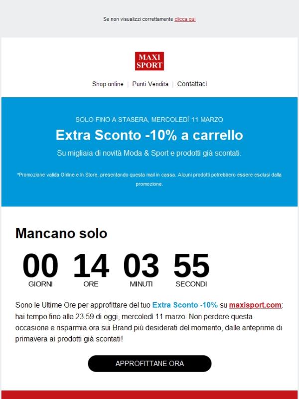 ⏳ ULTIME ORE: il tuo Extra Sconto termina stasera!