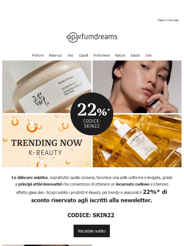 -22% sui prodotti K-Beauty e su molto altro 🌸