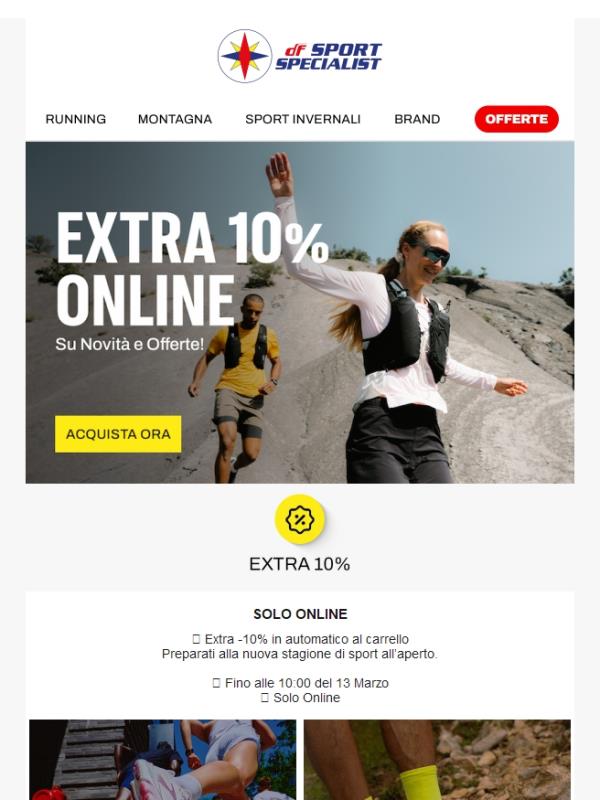 Extra 10% su novità e offerte 👀