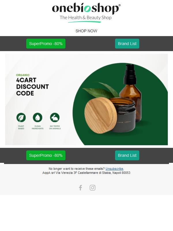 ⏳ Today Only: Extra Savings with Code 4CART on Top of 20% Off at OneBioShop! 🚀