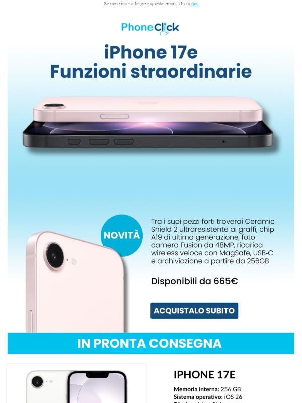 🍎 Il nuovo iPhone 17e è qui (e il prezzo ti stupirà)