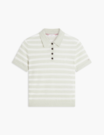 Pullover polo con seta a maniche corte