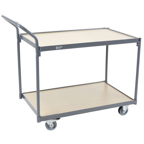 Carrello a 2 ripiani in legno - Portata 250 kg - Manutan Expert