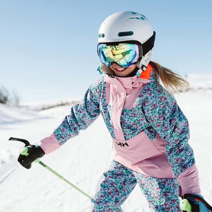 Child skiing in Helly Hansen gear