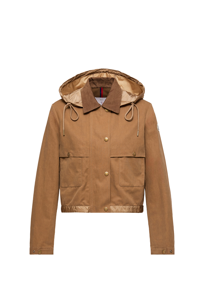 Giacca camicia con cappuccio Aconitum in misto cotone e lino