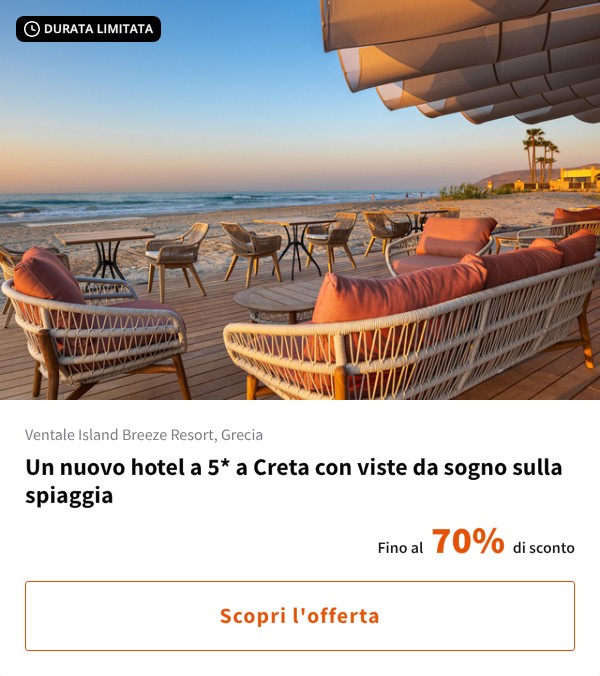Un nuovo hotel a 5* a Creta con viste da sogno sulla spiaggia
