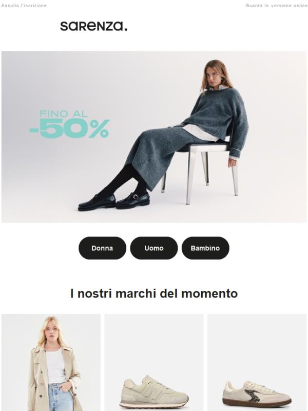 Le nostre marche del momento: fino al -50% 🤍