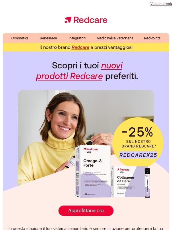Ottieni il 25% di sconto su tutti i prodotti Redcare! 🤩