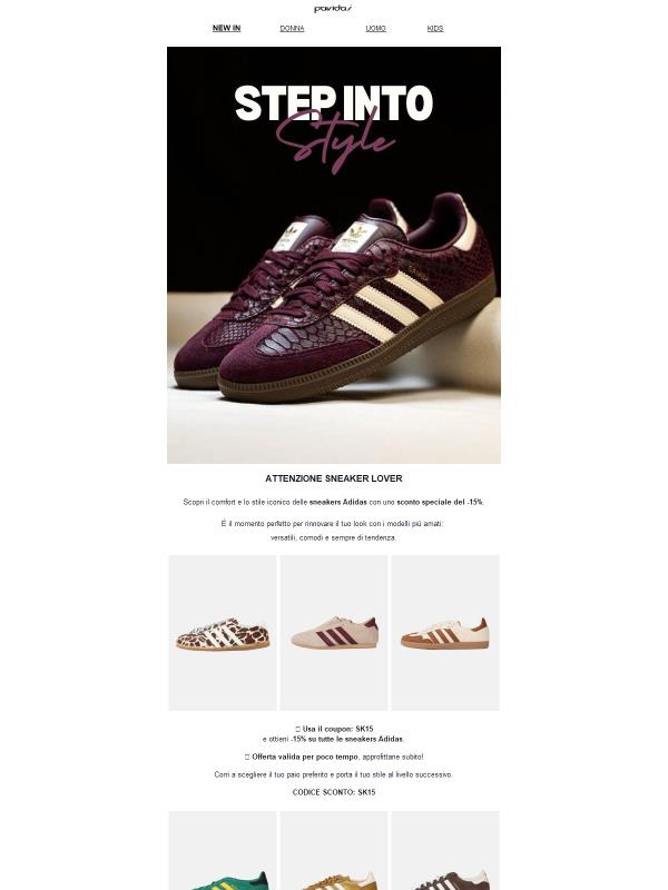 Sneakers Adidas con uno sconto speciale del -15%.