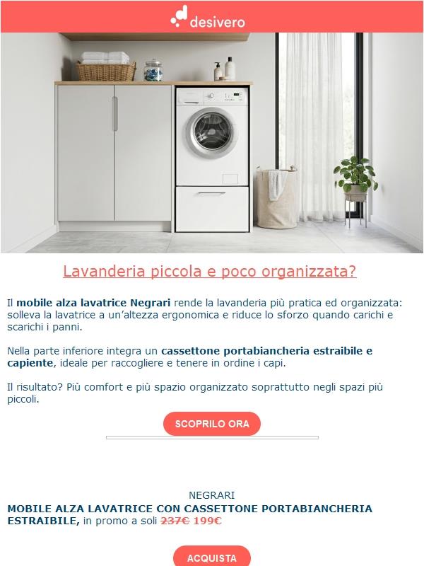 Troppa fatica con la tua lavatrice? Scopri il mobile alza lavatrice di Negrari