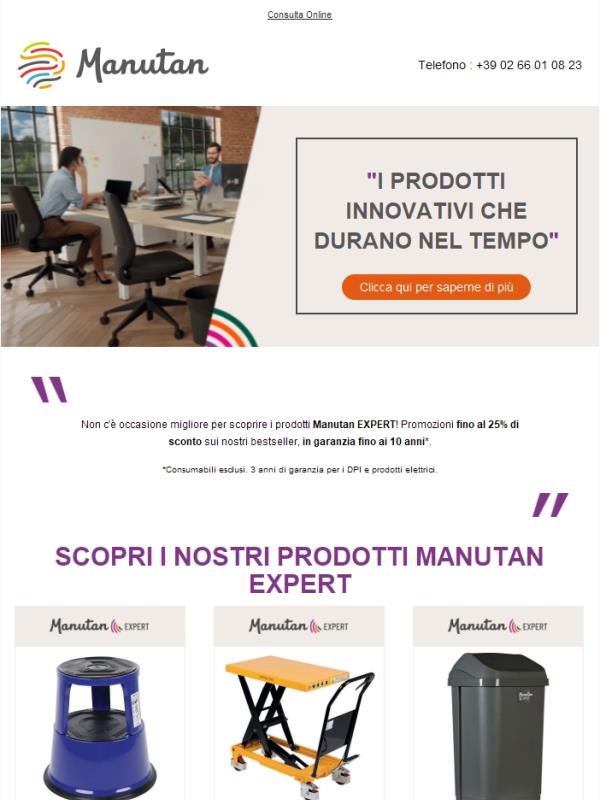 Non conosci Manutan EXPERT? Approfitta dei nostri sconti fino al 25% sui nostri bestseller! 🔥