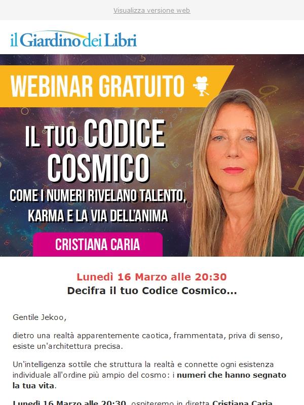 [Webinar] Cristiana Caria: qual è il tuo Codice Cosmico?