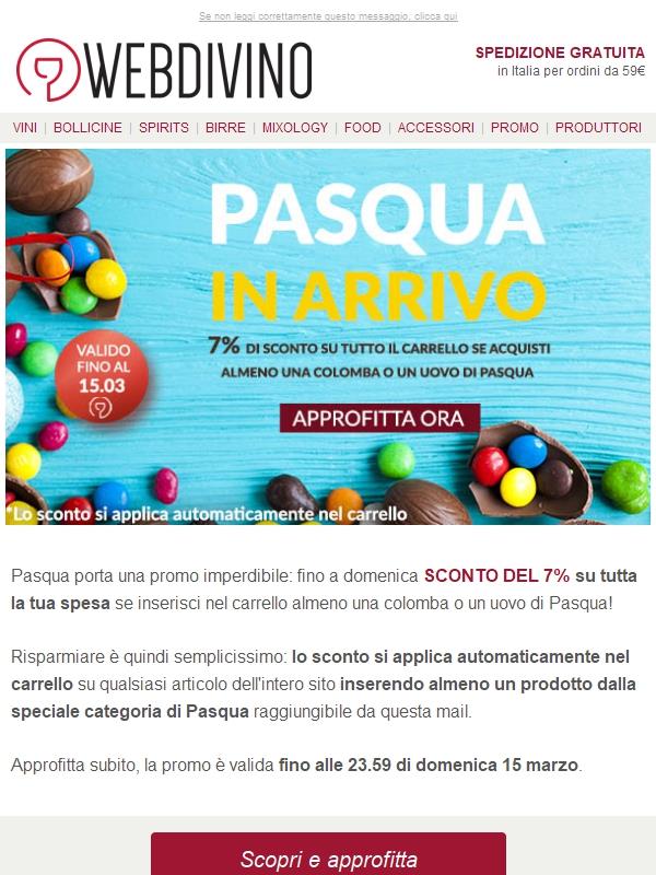 Pasqua porta il -7% su tutto il sito 🥚 Scopri come!