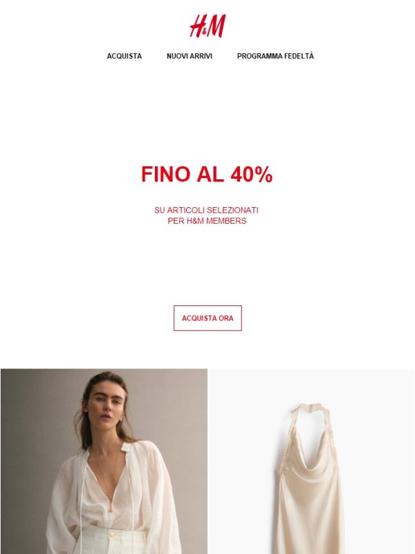 Fino al 40% per H&M Members
