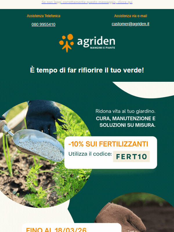 Solo su Agriden.it: -10% sui fertilizzanti!🍃