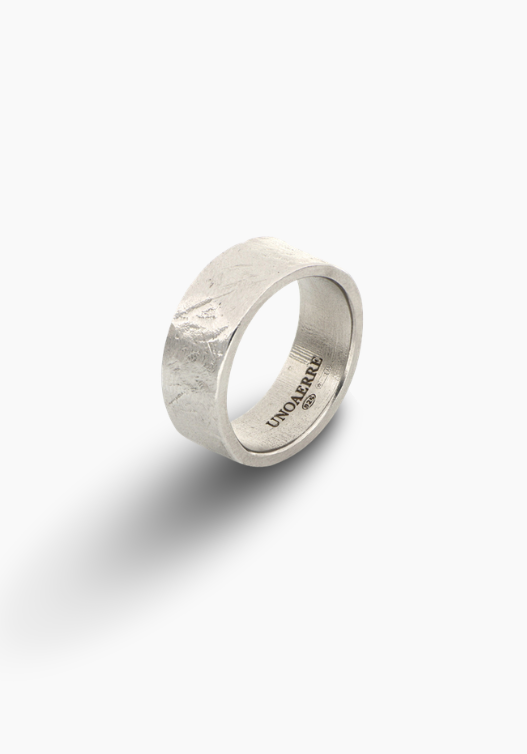 anello in argento bianco uomo