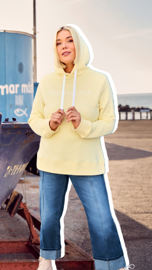 Felpa classica con scritta stampata, cappuccio e maniche lunghe