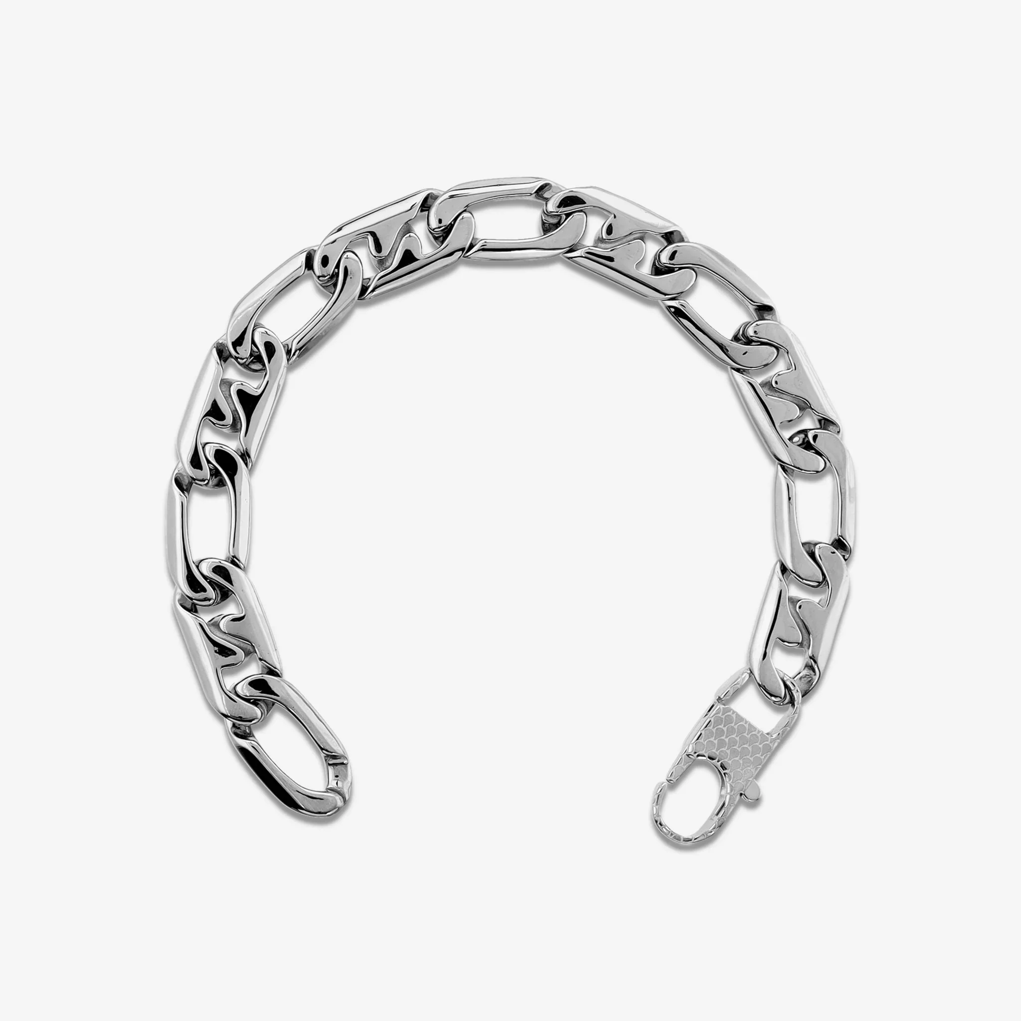 Image of Bracciale Uomo in Acciaio Maxi Maglia Figaro