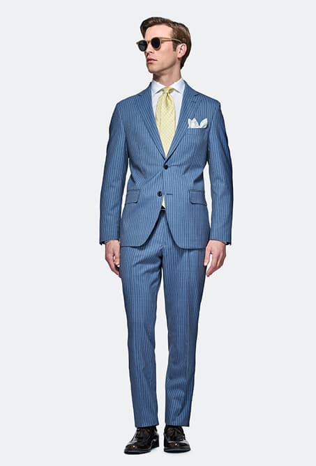 Abito gessato in pura lana