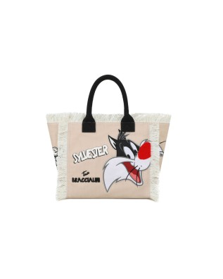 Image of Braccialini - Tote bag in canvas con stampa gatto Silvestro Summer Special LT