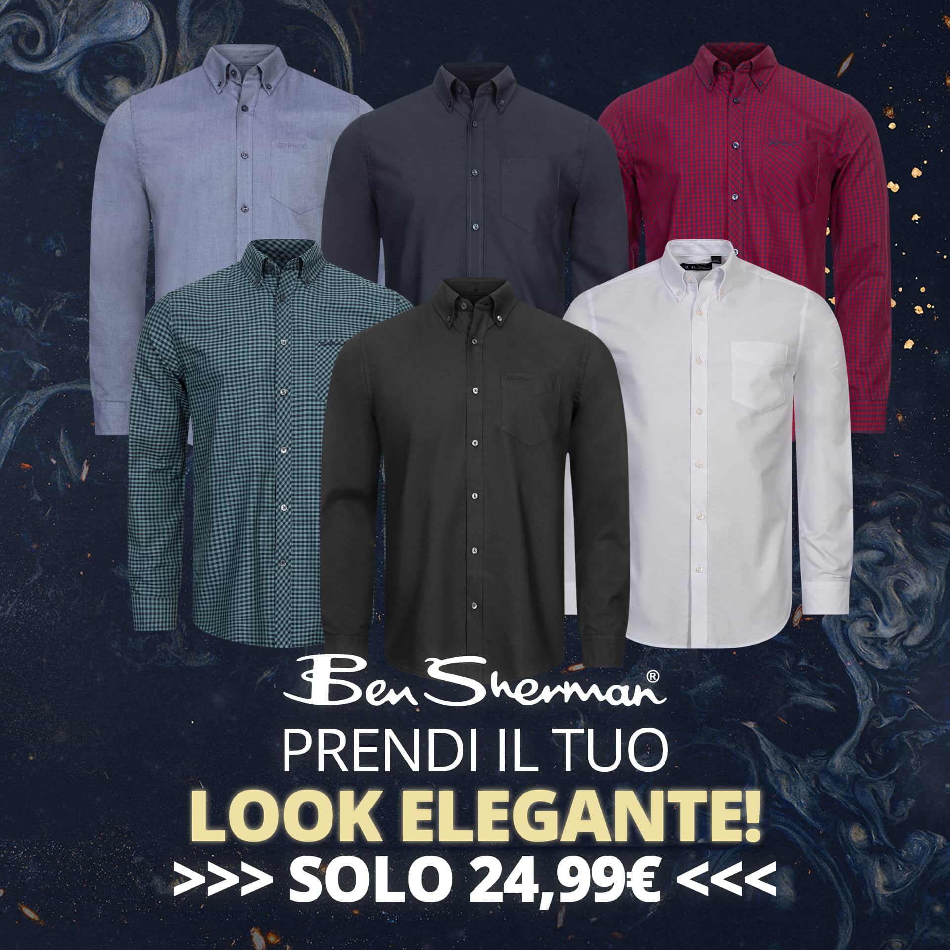 ben sherman oxford uomo camicia a maniche lunghe
