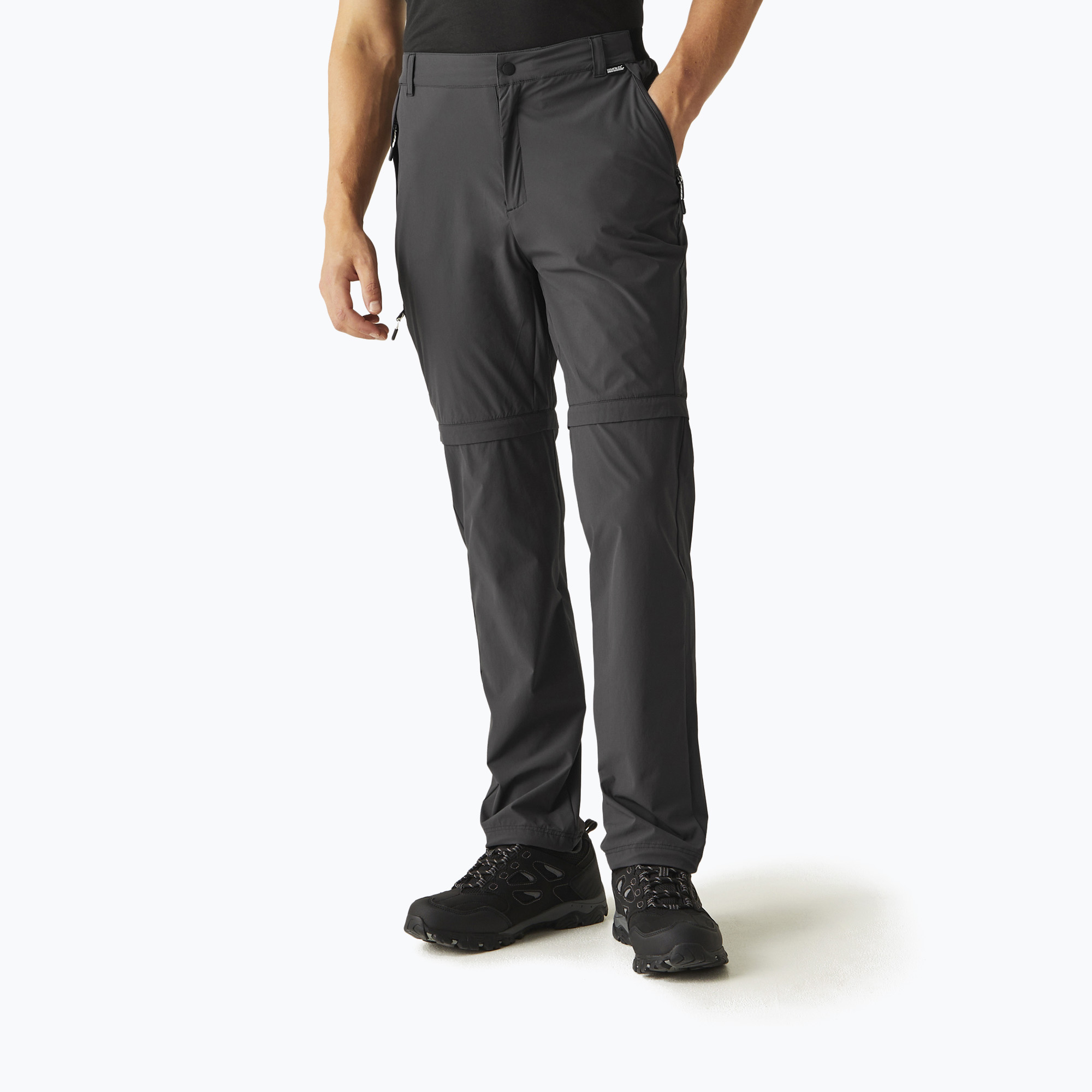Pantaloni da trekking da uomo REGATTA Travel Light Z/O Packaway cenere