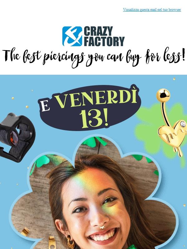 ⚡️ Venerdì 13 è il tuo giorno fortunato! 13% di sconto su tutto SOLO PER OGGI, .