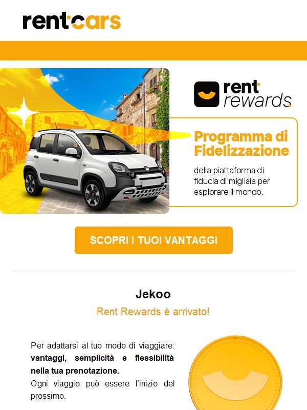 [È ARRIVATO] Rent Rewards: cashback su tutte le tue prenotazioni