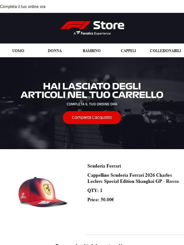 Abbiamo salvato il tuo carrello