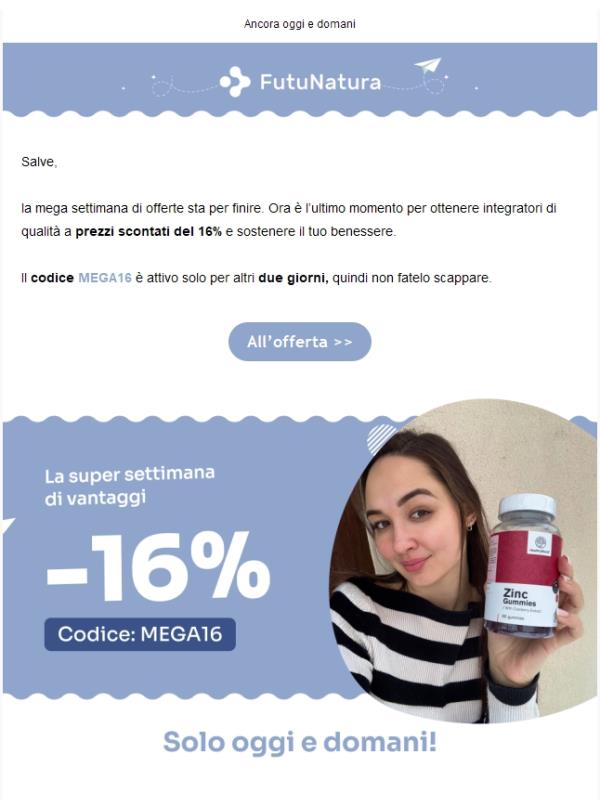 L’occasione del -16% sta per terminare ⏳