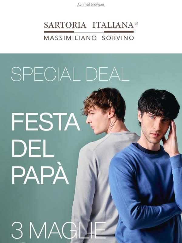 Festa del Papà: 3 Maglie 100% Cotone a 59,99 €