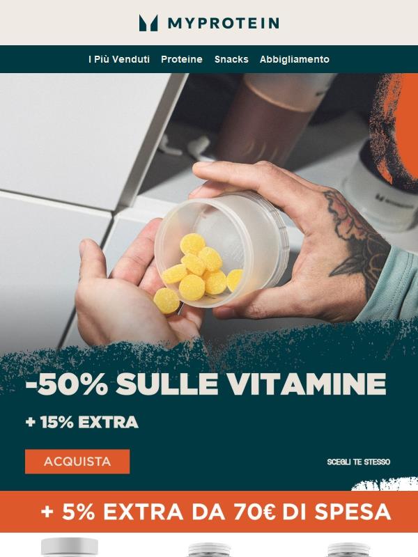Inizia 📣 -50% + 15% Extra sulle Vitamine