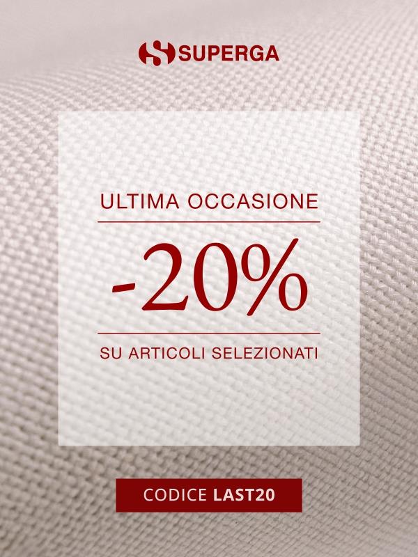 Extra -20% sulle ultime taglie