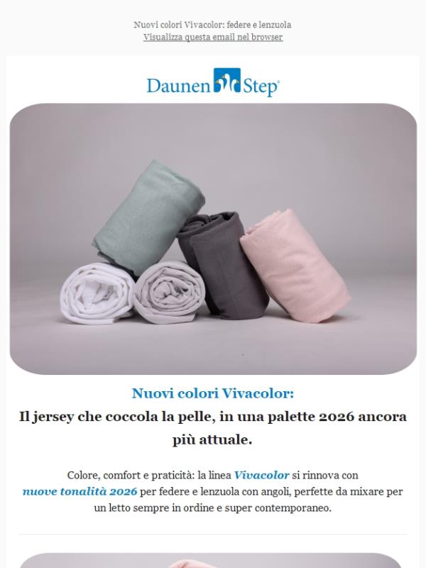 🌈 Nuovi colori Vivacolor – comfort e qualità DaunenStep