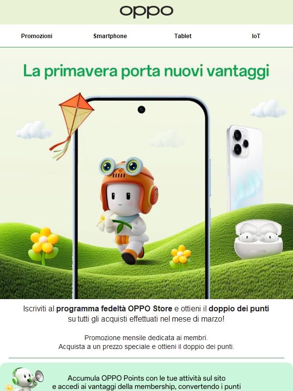 La primavera porta nuovi vantaggi con OPPO Store