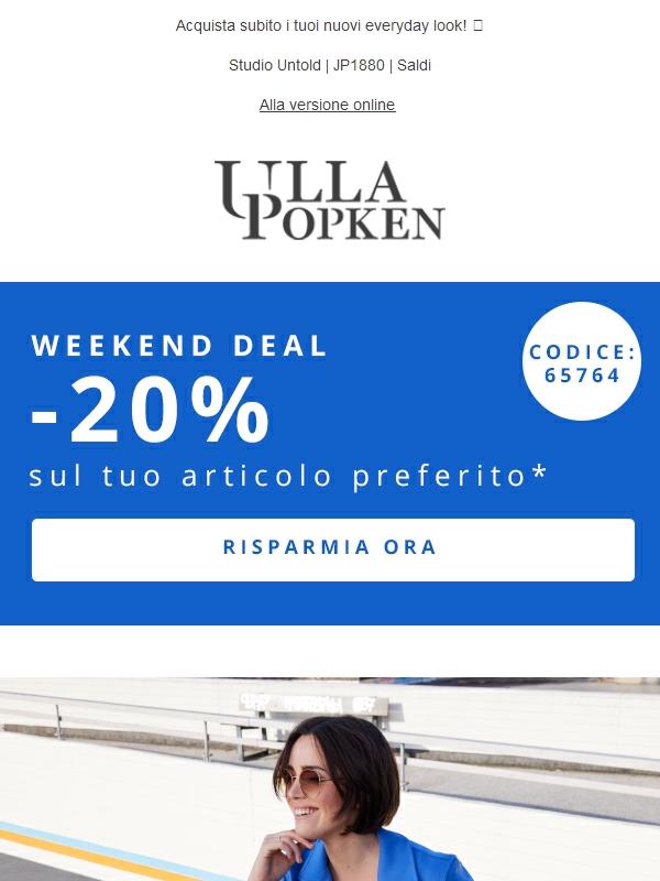 Weekend Deal: risparmia il 20% sul tuo articolo preferito 💛