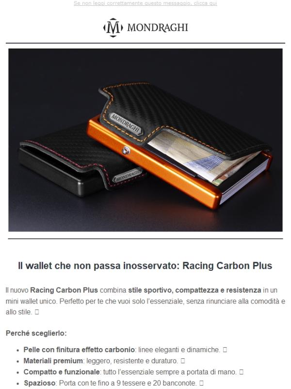 Nuovo Racing Carbon Plus: Sportivo, compatto, irresistibile! 💼