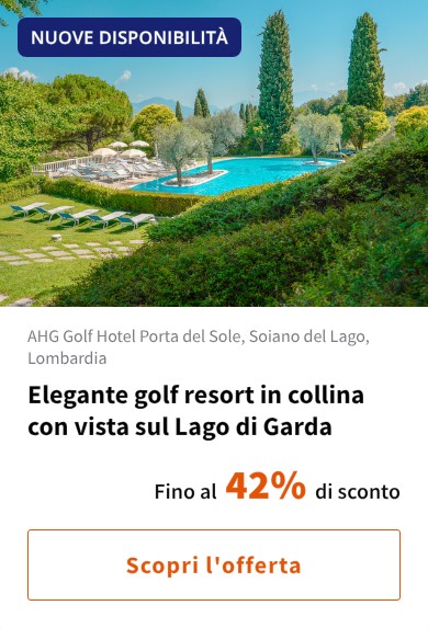 Elegante golf resort in collina con vista sul Lago di Garda